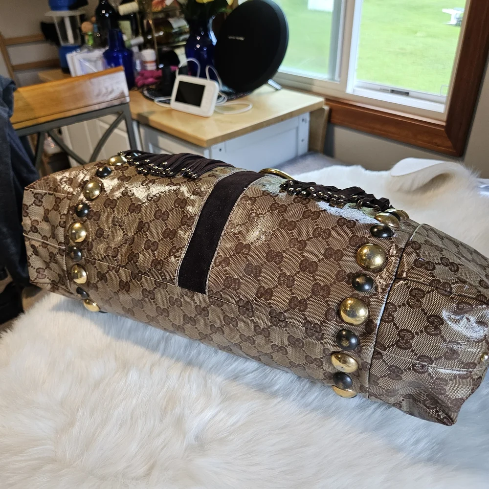 Gucci XL Crystal Fringe Babouska Hobk - Picture 7 of 16